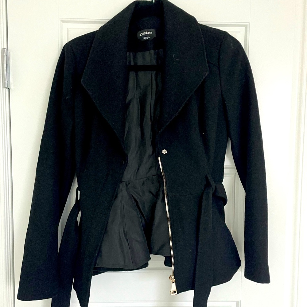 Bebe Black XS Women’s Peacoat